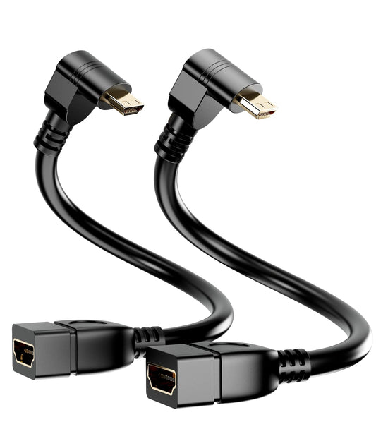 BERLAT 15CM High Speed 90 Degree Mini HDMI Left-Toward Male to HDMI Female Cable Adapter Connector Supports Full HD 4K 1080P 3D Player,(6.0in