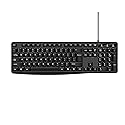 Wired Computer Keyboard, Plug Play USB, Large Number Pad, LED Indicators?Ergonomic, Foldable Stands,Anti-Wear Letters Full Size Keyboard,for Windows