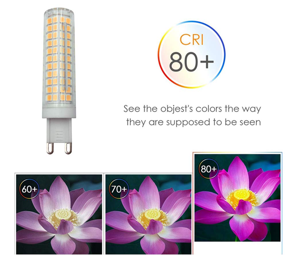 K JINGKELAI G9 LED Bulbs Dimmable 10W(Equivalent to 100W Halogen) 110V Warm White 3000K LED Corn Lights JCD T4 G9 Bin-pin Base,Dimmable,136 LED 2835
