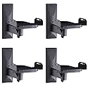 VideoSecu 4 Packs Side Clamp Grip Bookshelf Speaker Wall Mount with Tilt and Swivel MS56BK M90
