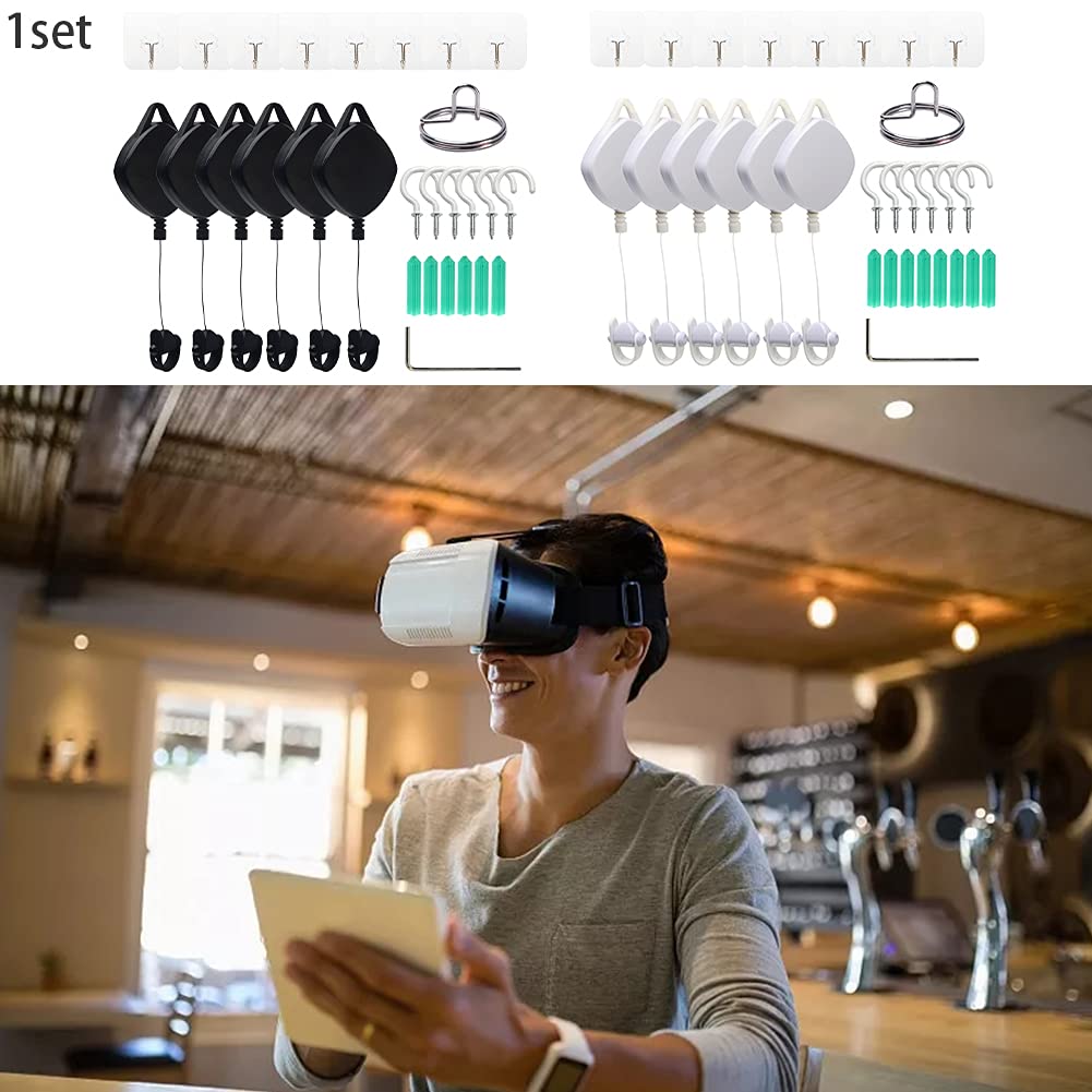 CALIDAKA VR Cable Management 3Packs Retractable Ceiling Pulley System Compatible with Oculu-s Rift S/Ps Vr/Viv E for Oculu-s Ques-t 2 VR Accessories