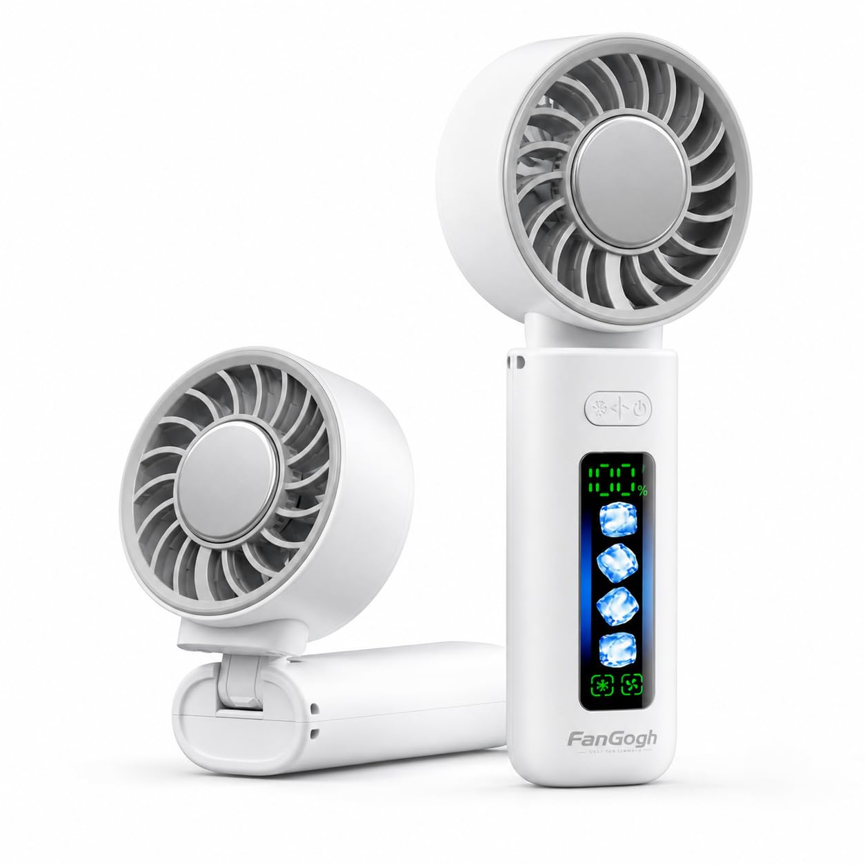 Magicold Portable Handheld Turbo Fan, 4 Gear Wind Speed Personal Neck Fan with Cooling Plate, 3000mAh Rechargeable Mini Fan, 3-in-1 Hand Fan