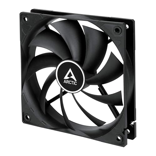 ARCTIC F12 Silent - PC Fan, 120mm Case Fan, Very Quiet Motor, Computer, Almost inaudible, Push- or Pull Configuration, Fan Speed: 800 RPM - Black