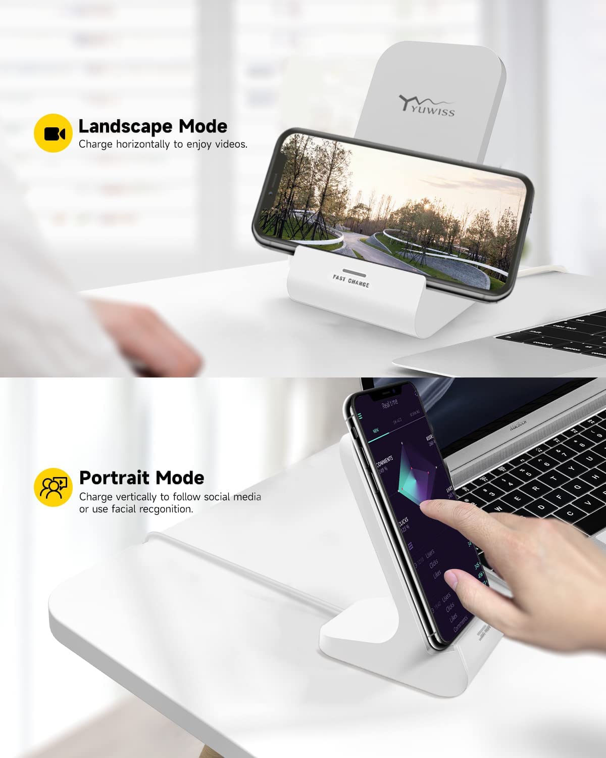 Oinmely Z1 Wireless Charger Wireless Phone Charger Stand 10W Max Compatible with Apple iPhone 12/12 Pro Max/ 11Pro/11Pro Max/XR/XS Max/XS/X/8/8Plus