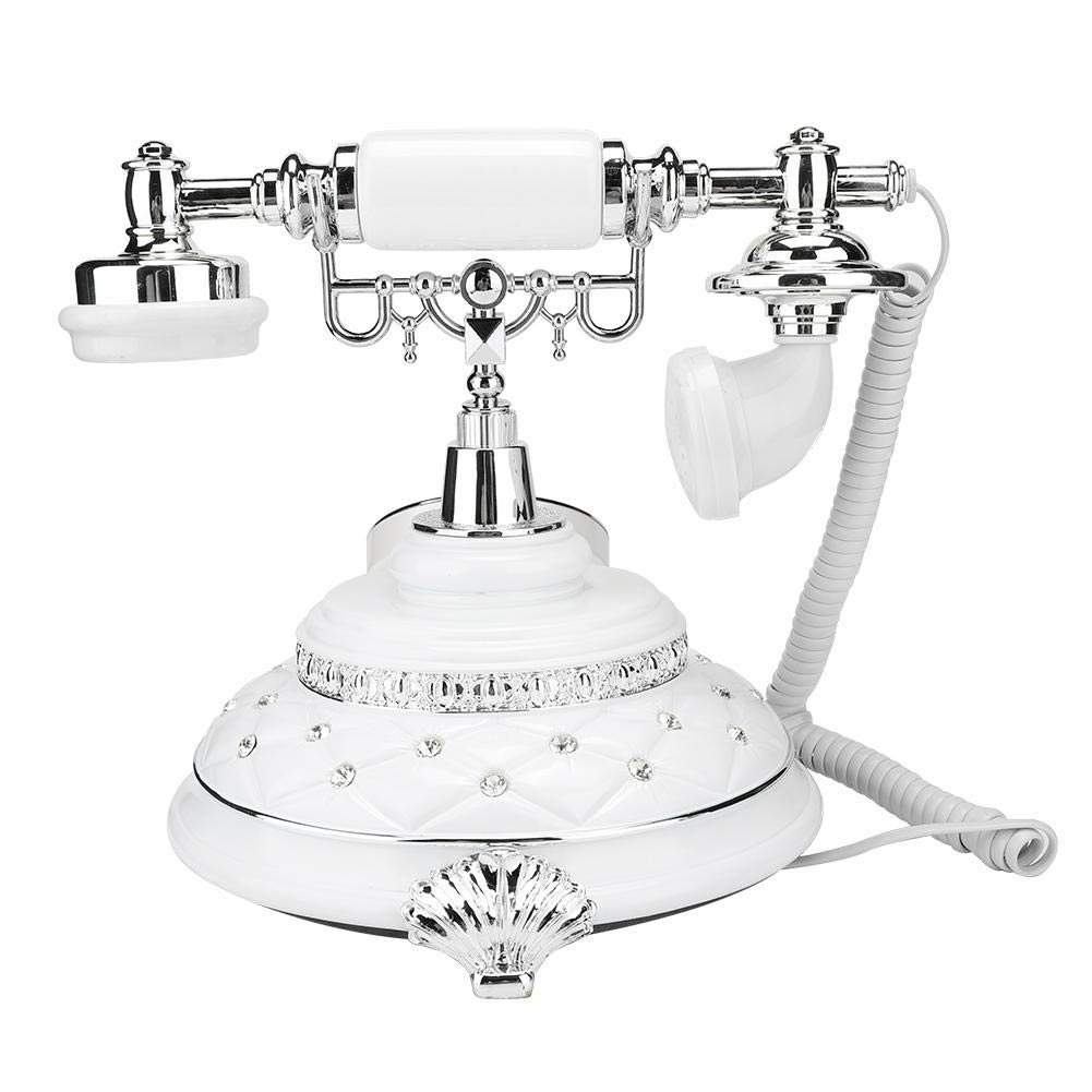 Old Telephone, Retro Anique Landline Telephone Silver Plated Home Office Corded Phone (Backlight)