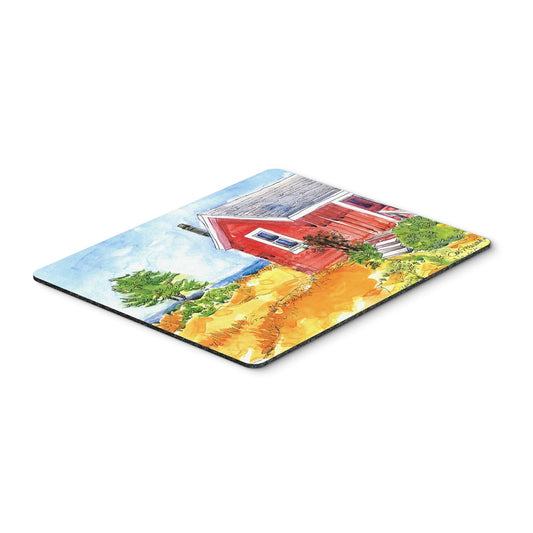 Caroline's Treasures 6041MP Old Red Cottage House at The Lake or Beach Mouse Pad, Hot Pad or Trivet for Home Office Gaming Working Computers Laptop