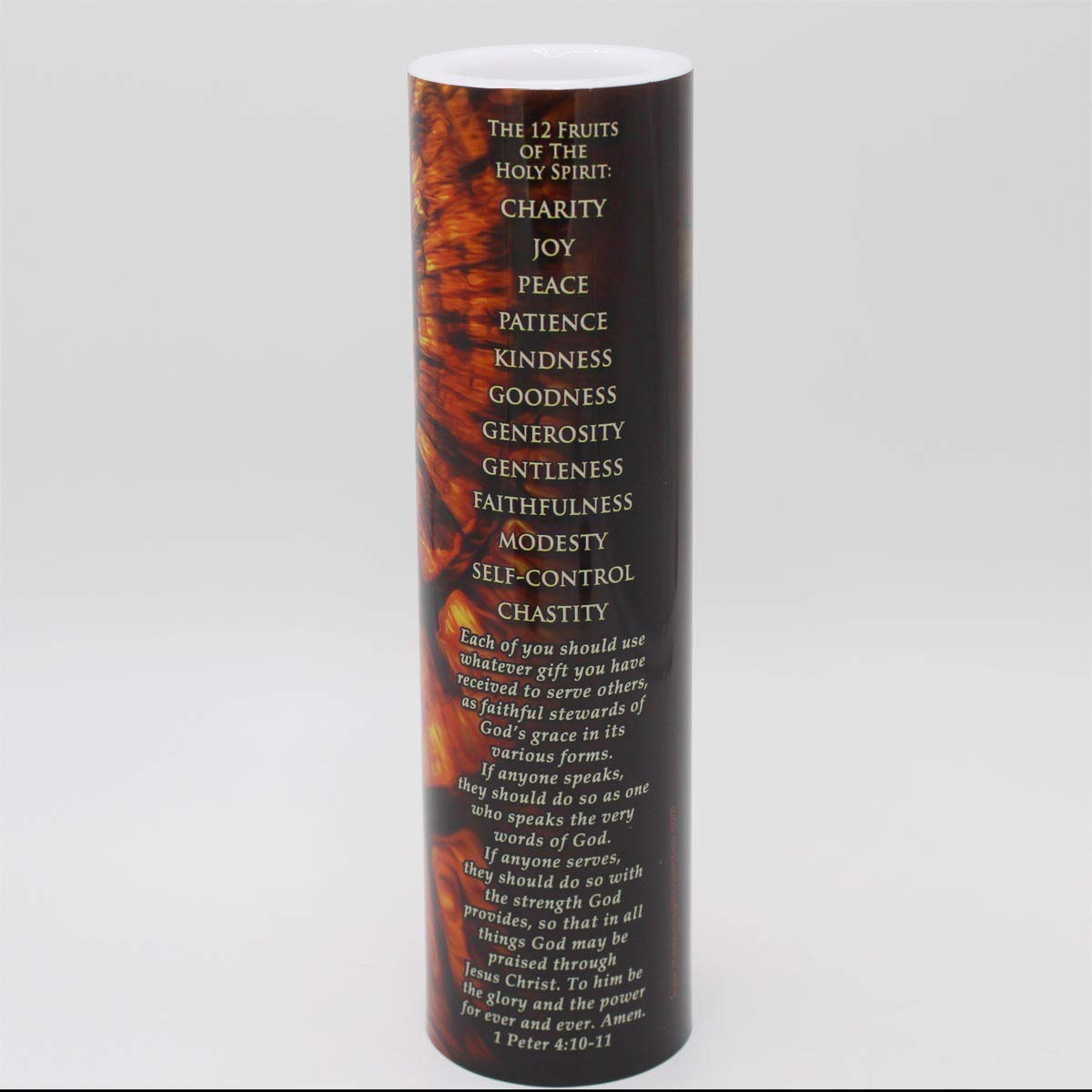The Saints Gift Collection Holy Spirit LED Flameless Devotion Prayer Candle, Religious Gift, 6 Hour Timer for More Hours of Enjoyment and Devotion!