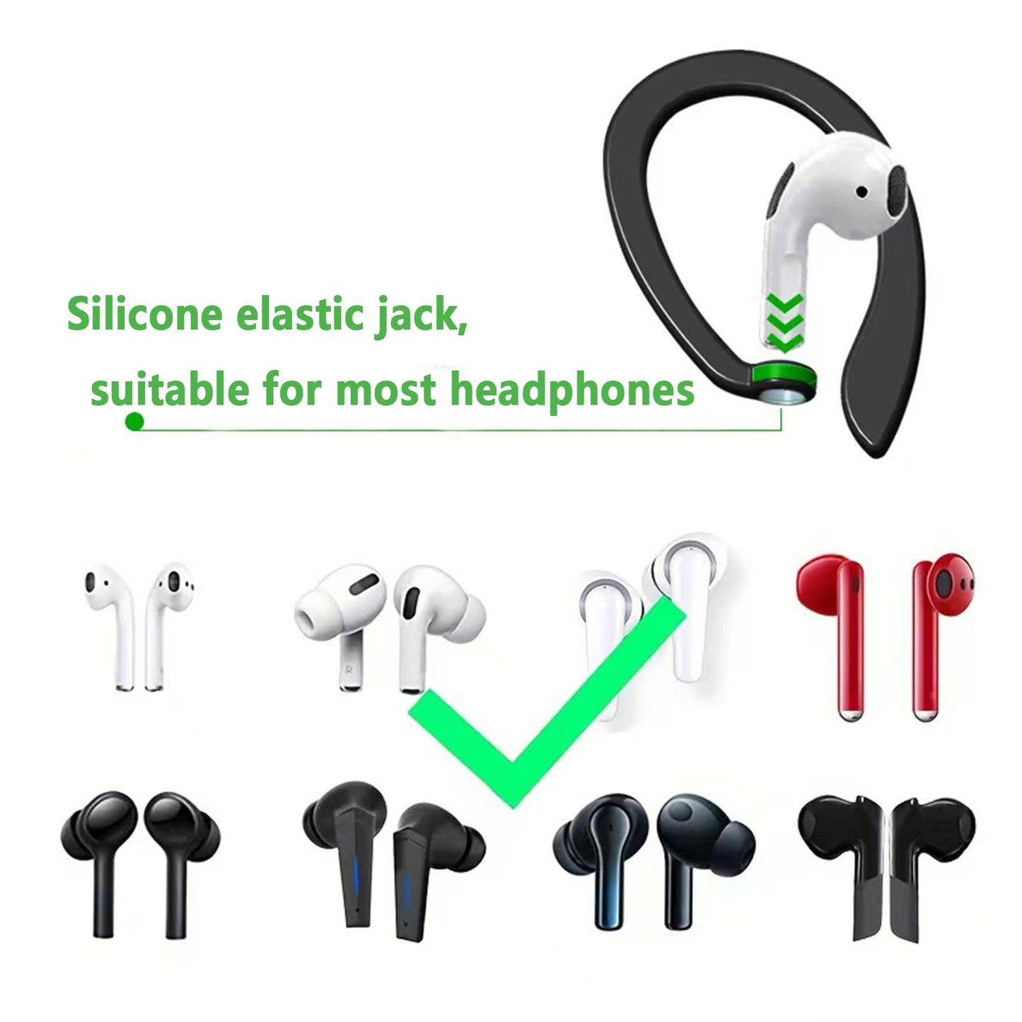 Magnetic Anti-Lost Straps for Apple AirPods 4st to 1th Generation and AirPods Pro 1st to 4th Generation, 2 Additional Pairs of Ear Hooks-Compatible
