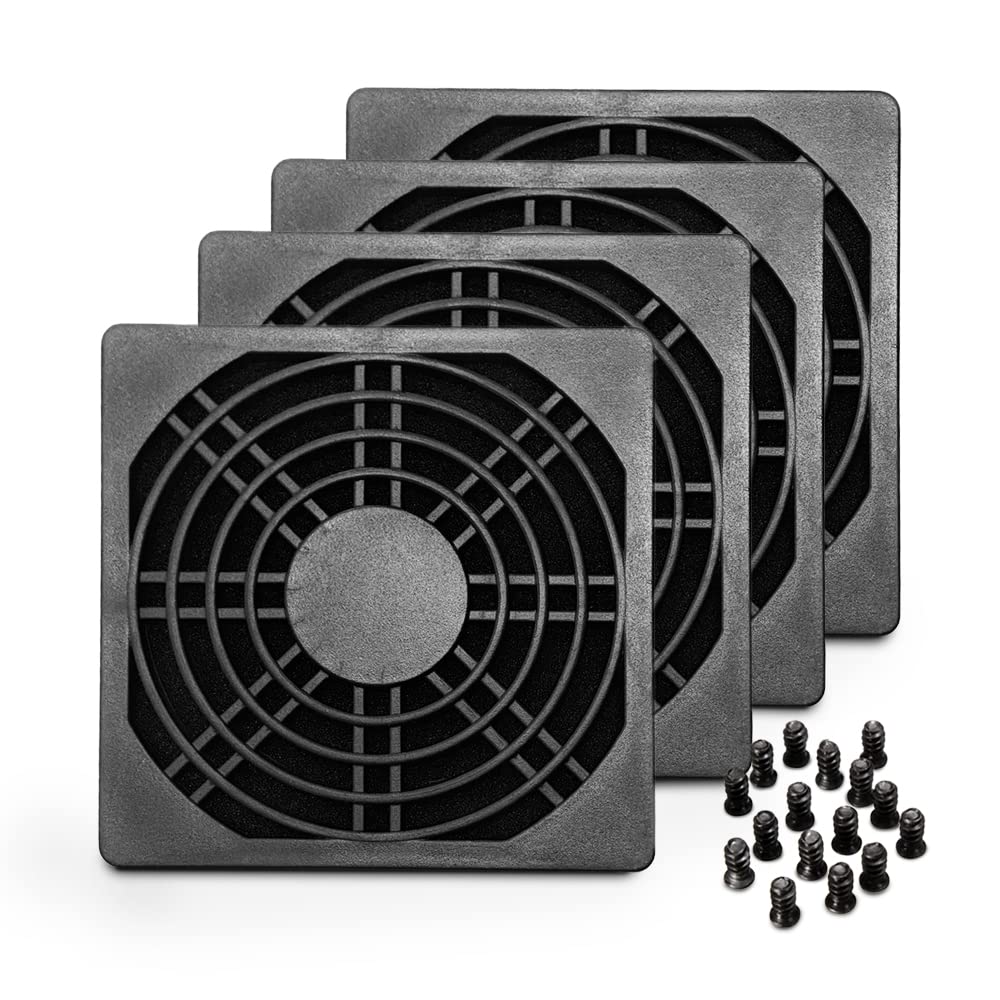 4 Pack of Filters with Fan Screws (80mm)
