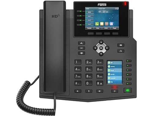 Fanvil X5U 6 line Executive Gigabit Color Display Phone,40 DSS Keys