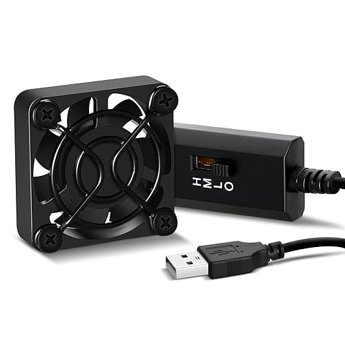 Simple Deluxe Mini USB Fan 40mm x 10mm Brushless Cooling Ventilator 3 Speed Control DC 5V Dual Ball Bearing 5,500RPM for Small Appliances Series