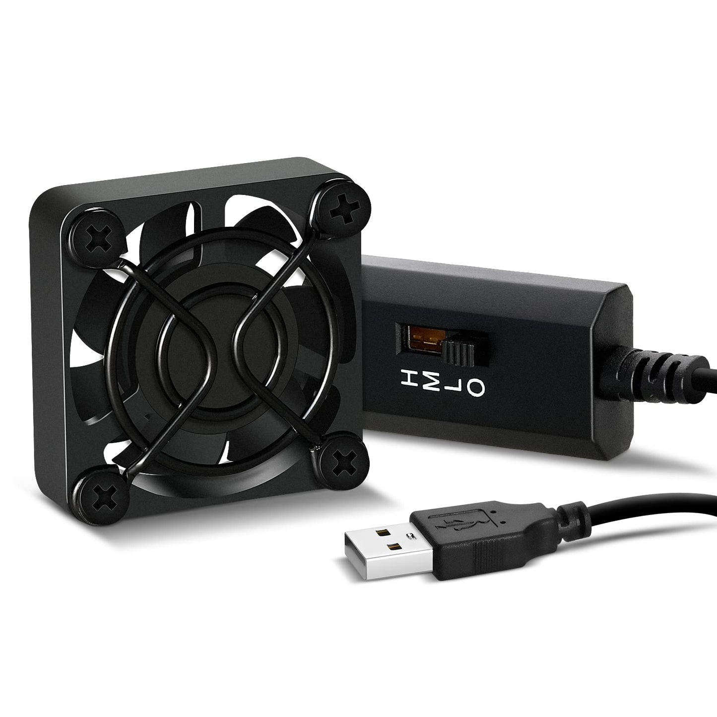 Simple Deluxe Mini USB Fan 40mm x 10mm Brushless Cooling Ventilator 3 Speed Control DC 5V Dual Ball Bearing 5,500RPM for Small Appliances Series
