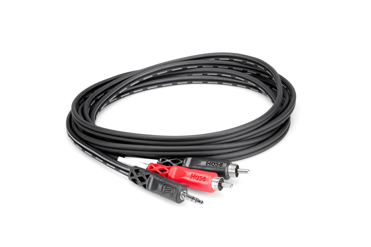 Hosa CMR-225 Stereo Breakout Cable - 3.5mm TRS Male to Left and Right RCA Male - 25 Foot