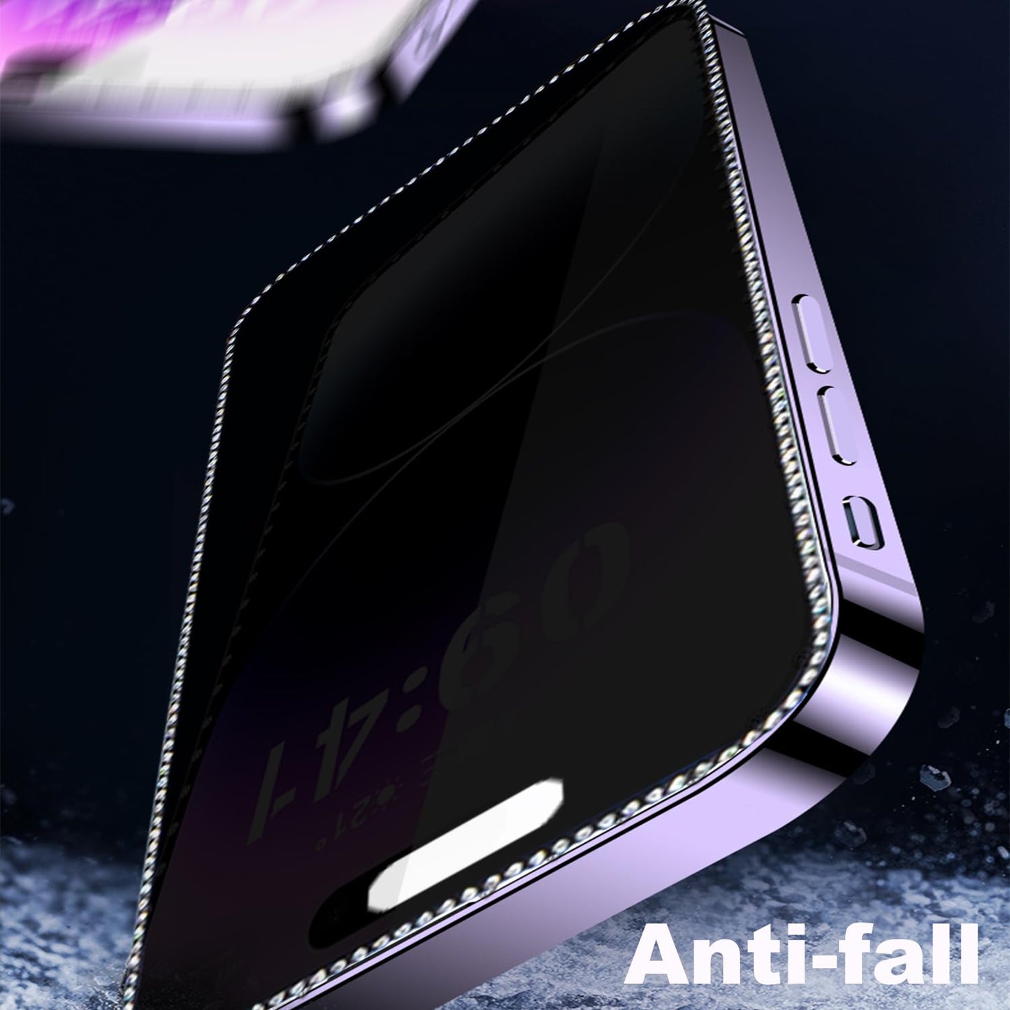 WIRIXSYD 2PCS Glitter Screen Protector Suit for iPhone 17/iPhone 17 Pro/iPhone 16 Pro,Diamond Bling Shiny Sparkling Tempered Glass Suit for iPhone