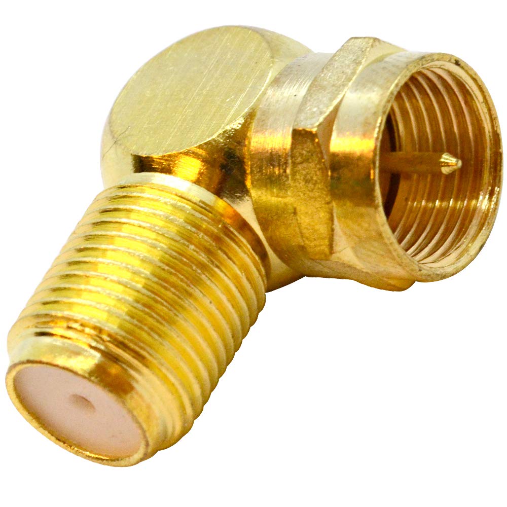 Seismic Audio - SAPT502-5 Pack of Gold Plated Coaxial RG6 Right Angle F-Type Cable Adapters