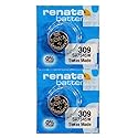 Renata 309 SR754SW Batteries - 1.55V Silver Oxide 309 Watch Battery (2 Count)