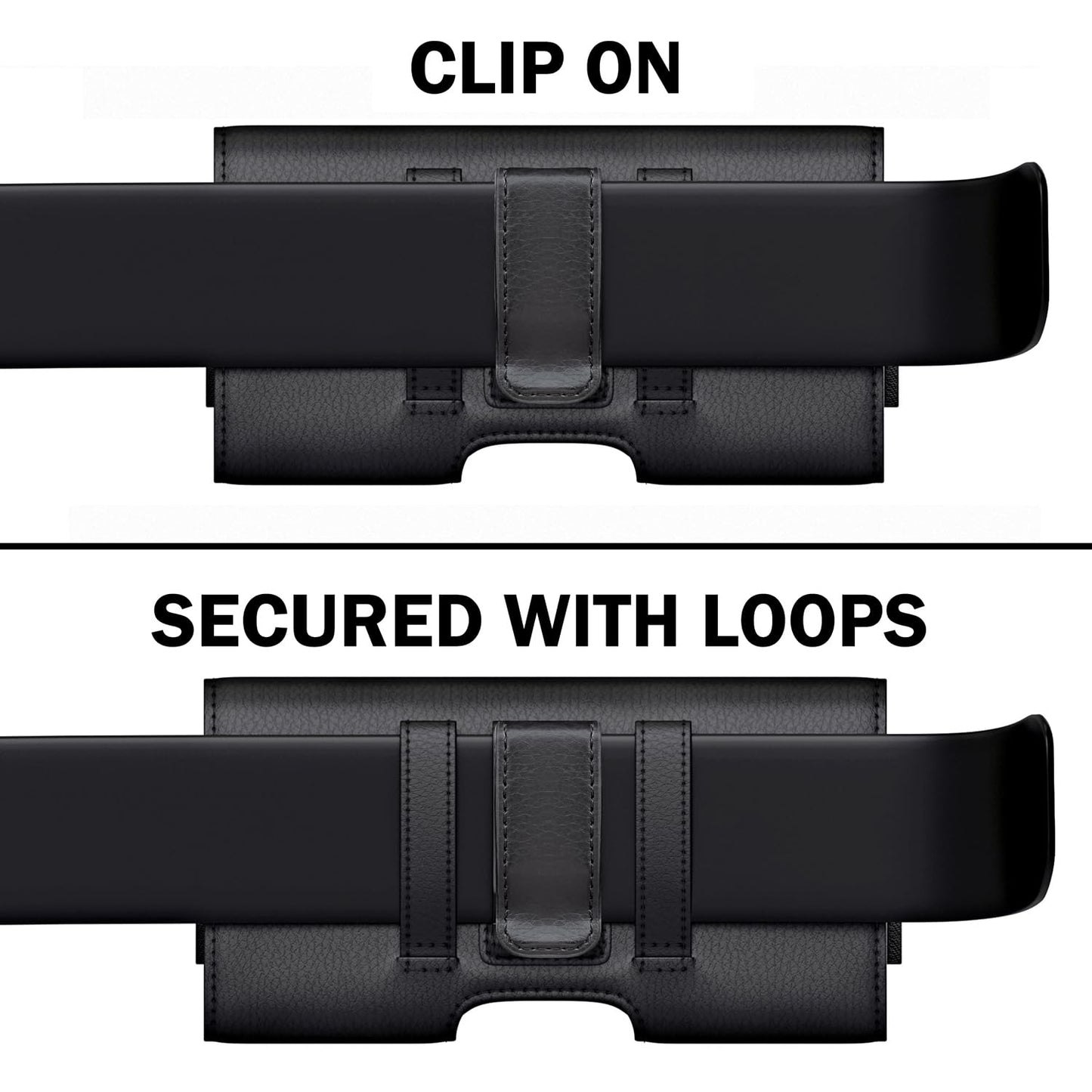 Meilib Cell Phone Belt Holder with Clip, Holster for Men, Premium Cellphone Pouch Case for iPhone 17, 16e, 16, 15, 14, 13, 12, 11 & Pro Models, (Fits