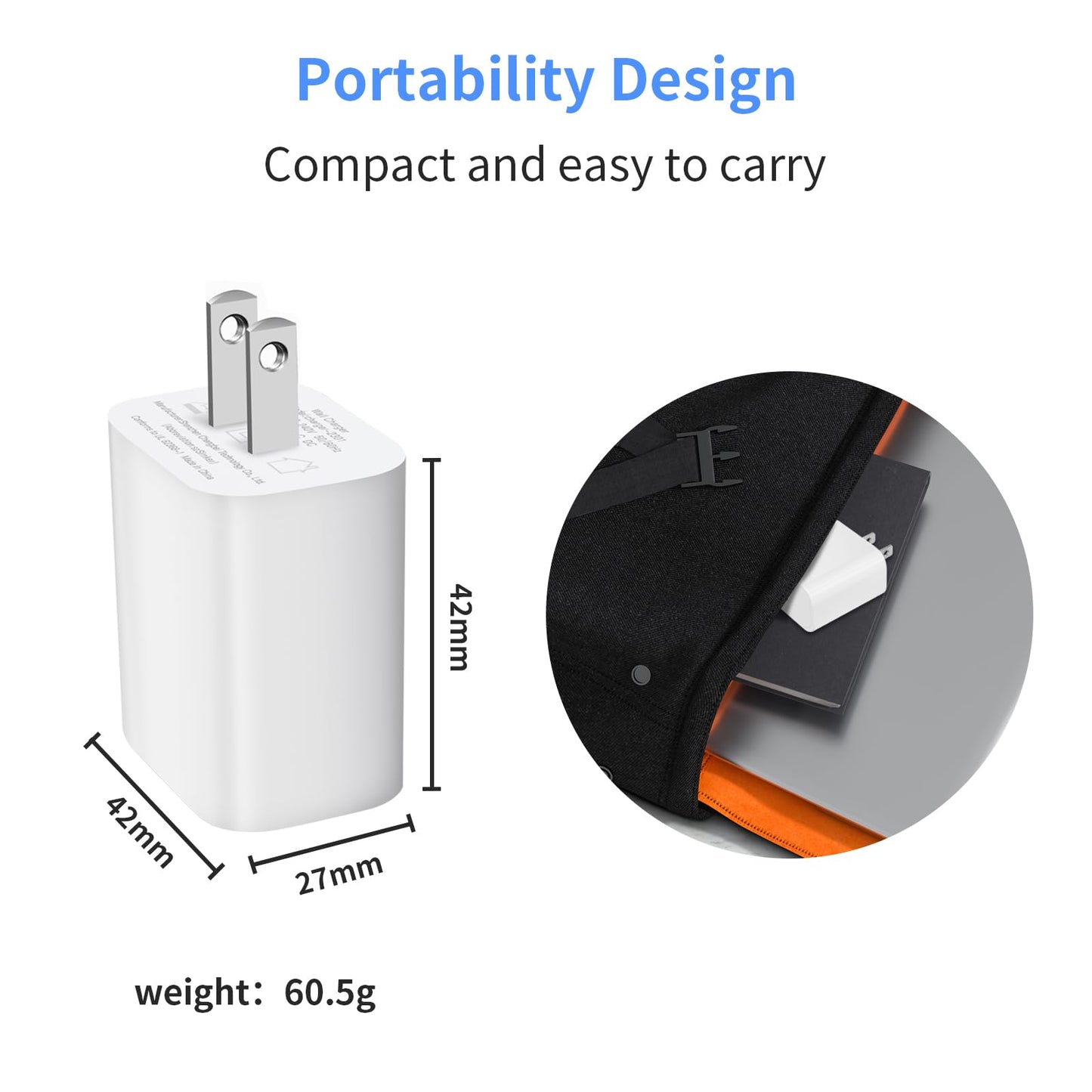 iPhone Fast Charger Block, 2Pack 20W PD USB C Charger [MFi Certified], Type C Power Adapter Plug Box Wall Charger Cube for iPhone 15 14 13 12 11 Pro