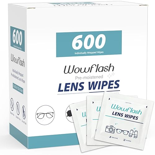 600 Count Lens Wipes for Eyeglasses, Eyeglass Lens Cleaning Wipes Pre-moistened Individually Wrapped Sracth-Free Streak-Free Eye Glasses Cleaner Wipes