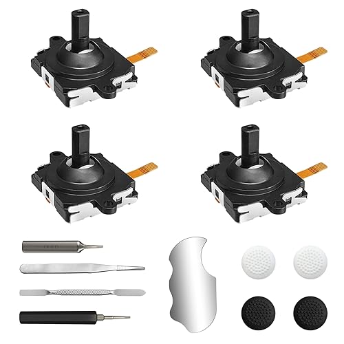 Joystick Repair Kit for Oculus Quest 2 Controller, Replacement Accessories for Meta Quest 2 Controller: 4 Joysticks, T5 Screwdriver, Tweezer, Pry