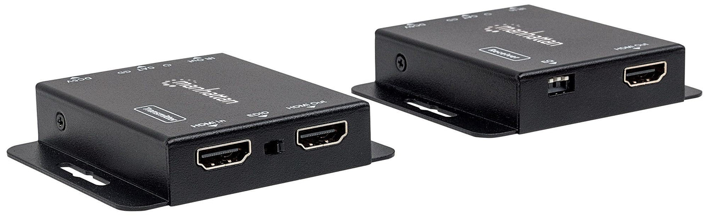 Manhattan 1080p HDMI Over Ethernet Extender Kit, Up to 50 m (164 ft.) with Single Cat6 Cable, Tx & Rx Modules, IR Support