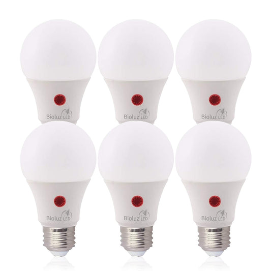 Bioluz LED Dusk to Dawn Light Bulb, 9W (60W Equivalent) A19 LED Light Bulb with Photocell Sensor, Auto On/Off, 3000K Soft White Indoor/Outdoor Light