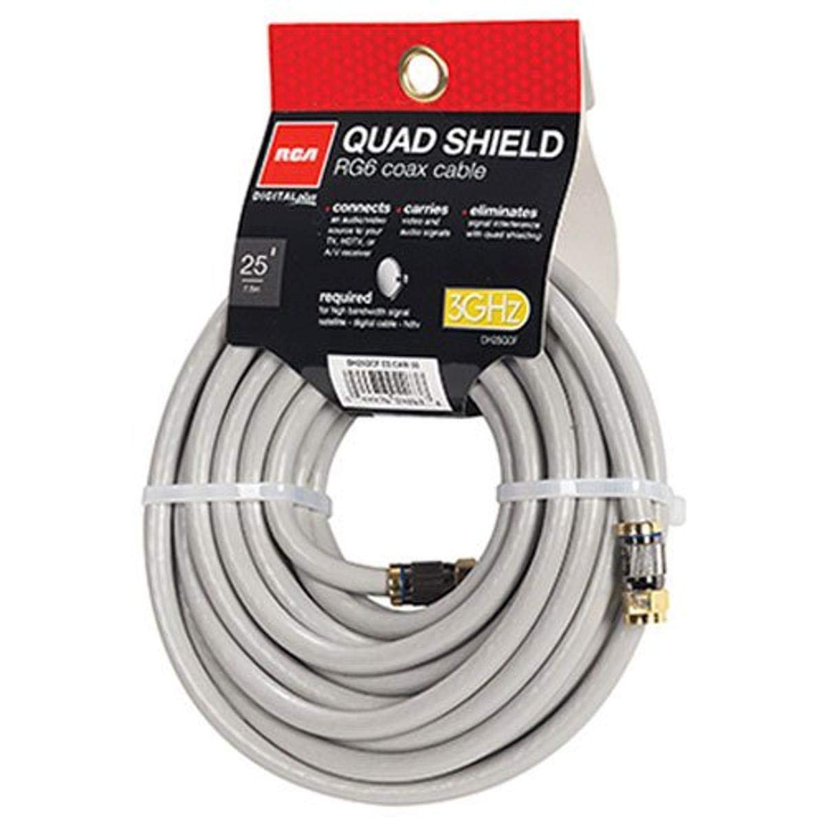 RCA DH25QCF 25-Feet Quad Shield Coax Cable