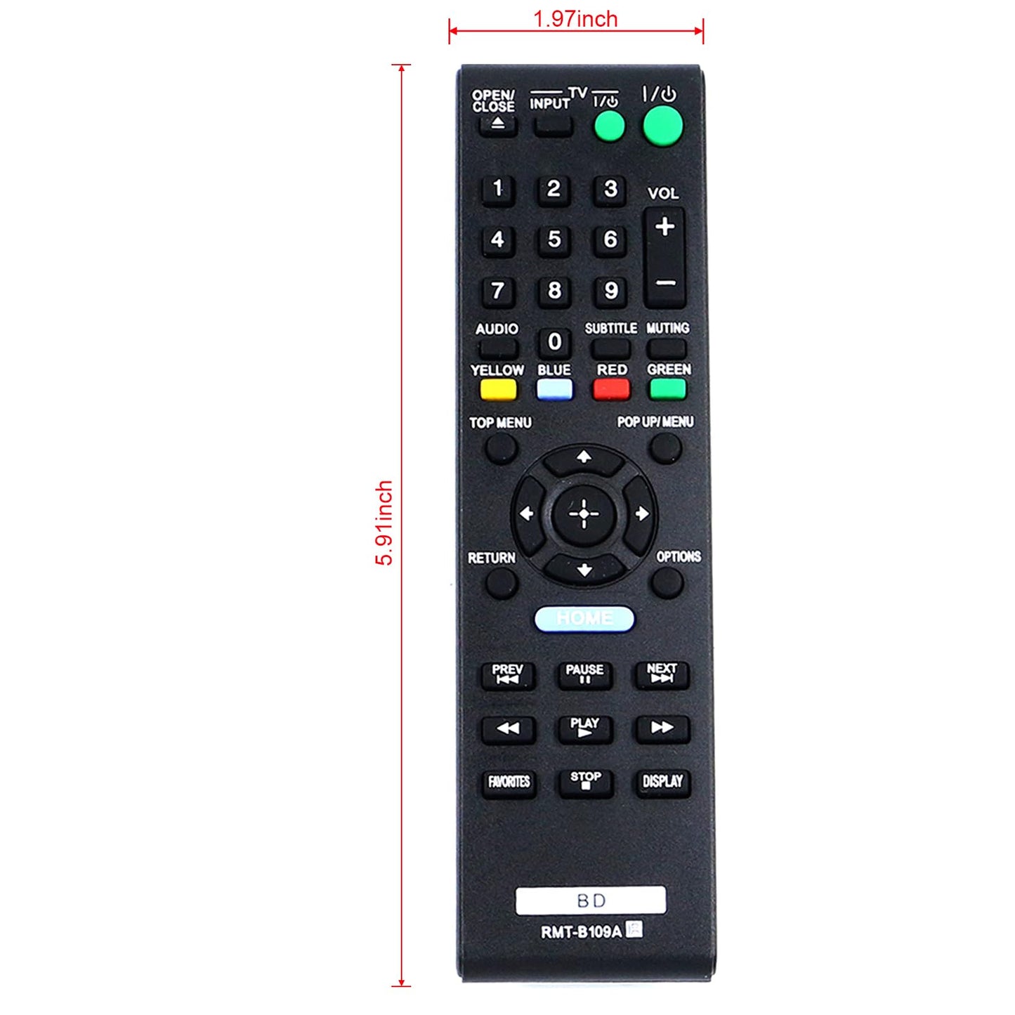 New RMT-B109A Replace Remote fit for Sony DVD Player BDP-S380 BDP-S580 BDP-S480 BDP-BX38 BDP-S280 BDP-S383 148939911 1-489-399-11 BD Blu-ray DVD