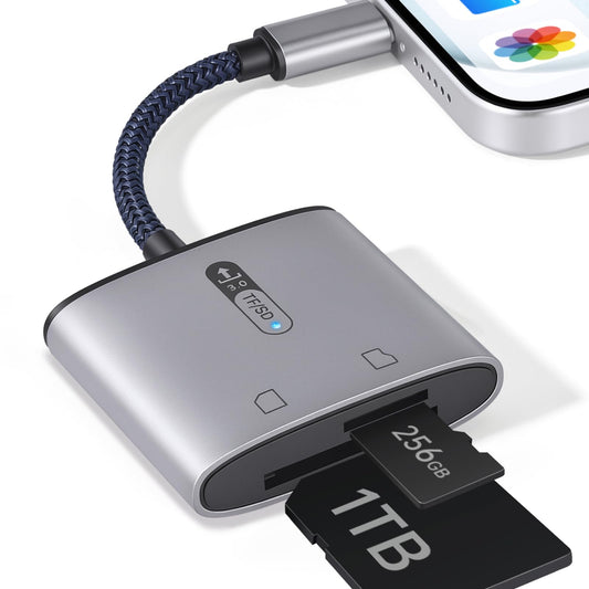 Zleo Hunting Trail Camera SD/TF Card Reader with Type C Port, 2-in-1 USB-C Memory Card Adapter with Indicator, High Speed, Plug and Play, Compatible