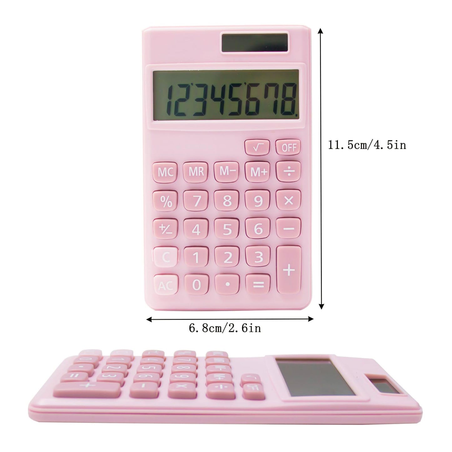 Basic Standard Calculators Small Digital Desktop Calculator with 8-Digit LCD Display, Battery Solar Power Smart Calculator Pocket Size for Kids