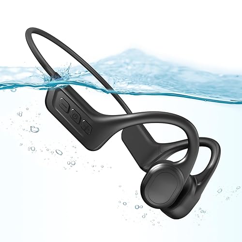 SilisoundTek Bone Conduction Headphones,Waterproof IP68,Wireless Bluetooth 5.3 Earphones with Microphone, Built-in 32GB MP3 Open Ear Bluetooth…