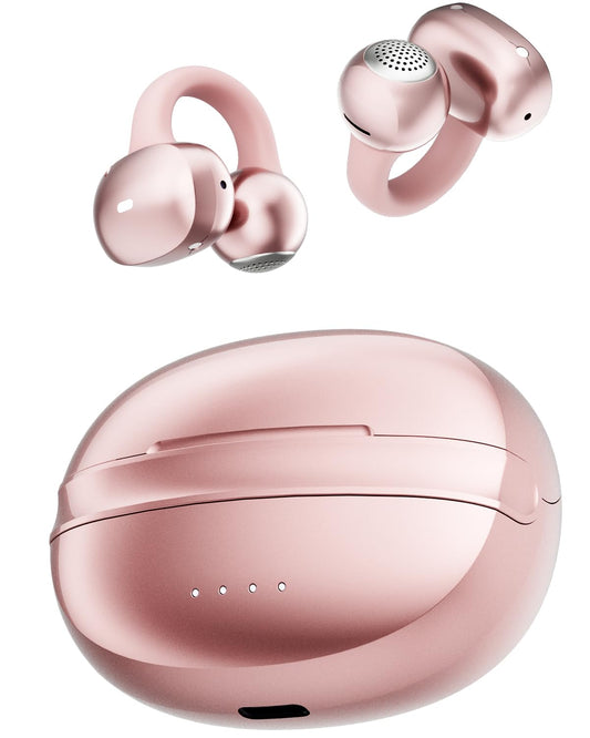 NEOQOQO A50 Clip on Earbuds, Bluetooth 6.0 Wireless Open Ear Headphones w/5.3g Weightless Comfort,48H Playtime,3D Soundstage,Clear Call
