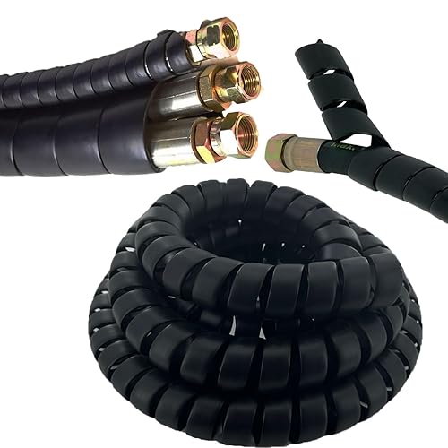 Spiral Wrap Cable Protector 2" OD x 10' Pre-Cut Lengths - Safe Hose Protector to Avoid Wear and Extend Life for Hydraulic Pneumatic Hoses