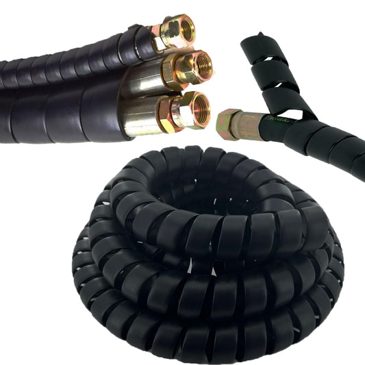 Spiral Wrap Cable Protector Pre-Cut Lengths - Safe Hose Protector to Avoid Wear and Extend Life for Hydraulic Pneumatic Hoses (1.25" OD x 10')