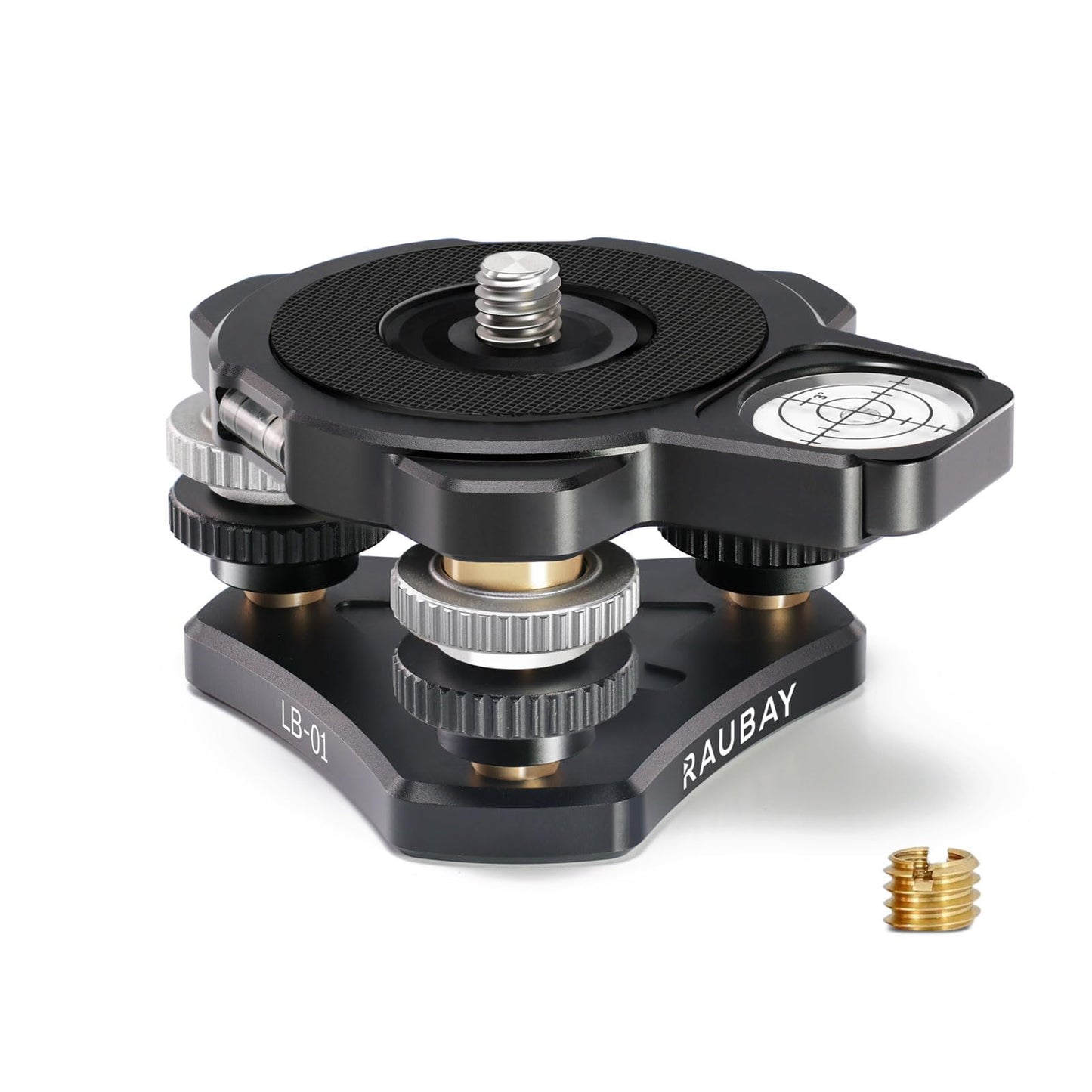 RAUBAY Tripod Leveler Stand for Seestar S50, ±6° Precision Adjustable Leveling Base with Detachable Magnetic Bubble Level, CNC Aluminum 3/8” Mount