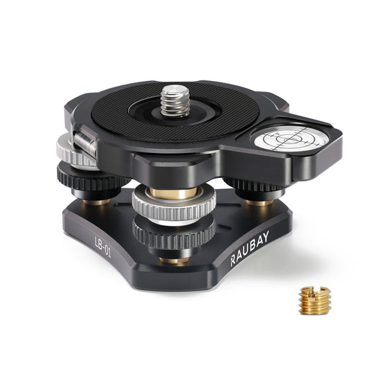 RAUBAY Tripod Leveler Stand for Seestar S50, ±6° Precision Adjustable Leveling Base with Detachable Magnetic Bubble Level, CNC Aluminum 3/8” Mount