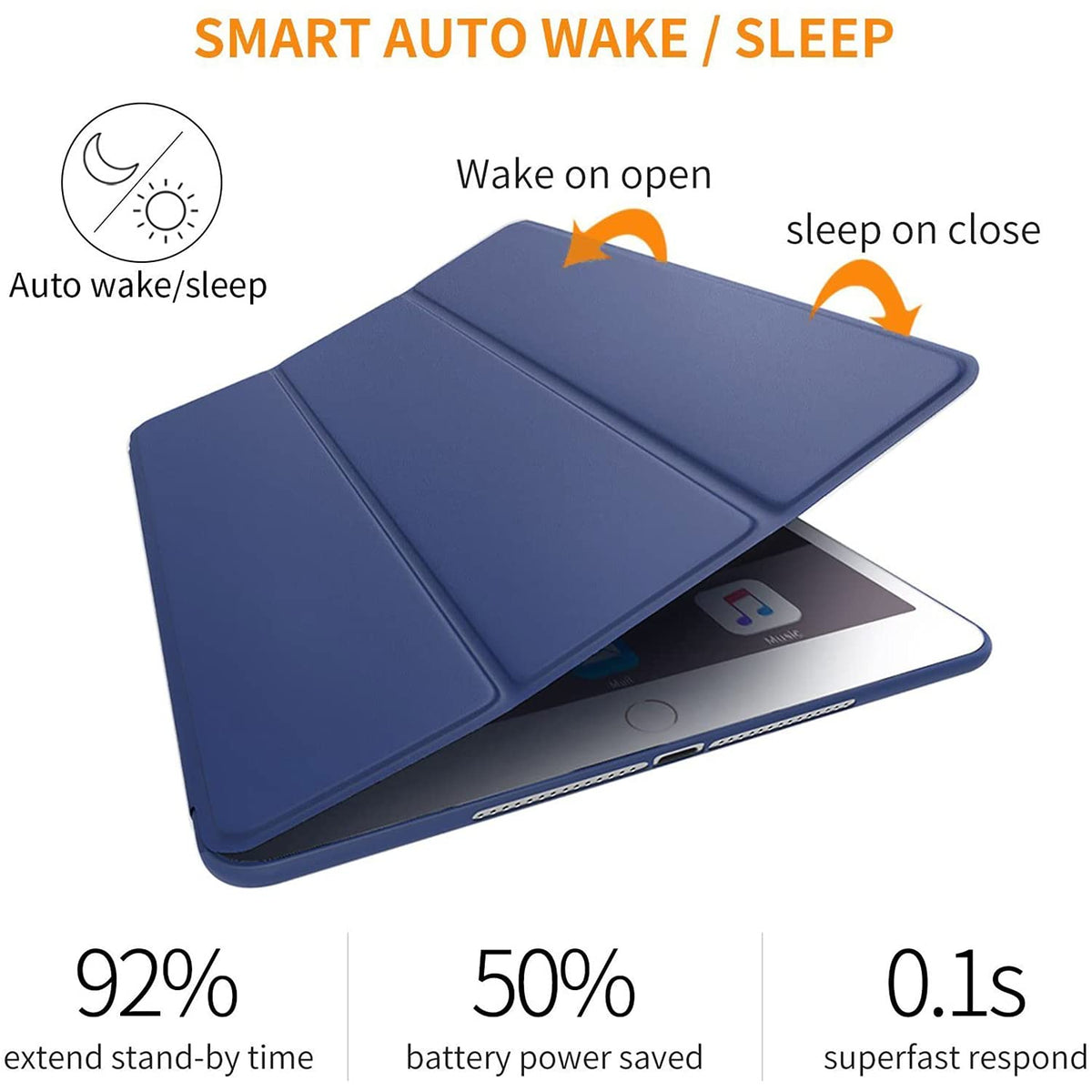 DuraSafe Cases for iPad mini 3 2 1 Generation 7.9 Inch [ Mini 3rd Mini 2nd Mini 1st] A1599 A1600 A1489 A1490 A1491 A1432 A1454 A1455 Smart Trifold