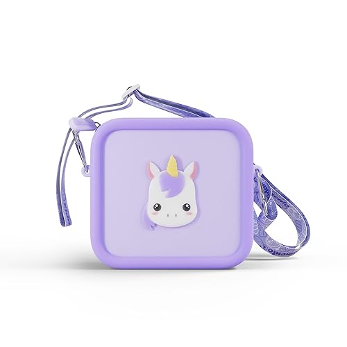 Kidamento kiimento Soft Silicone Camera Case - Durable and Adorably Stylish Bag - Promotes Comfort and Independence - Purple Unicorn