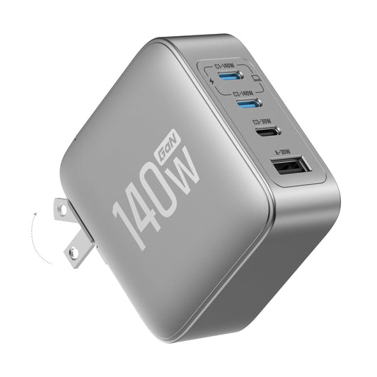 EF ECOFLOW Rapid Pro Charger, 146W 4-Post GaN USB C Charger Block, Up to 140W Single?Port Charging, Foldable and Compact for MacBook, iPad, iPhone 17