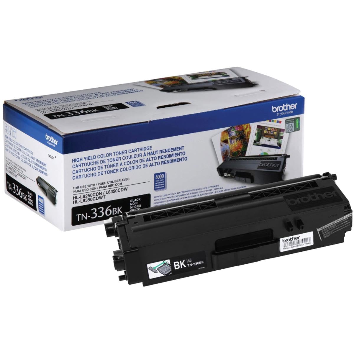 Brother TN336 High Yield Black Toner Cartridge, Yield Up to 4000 Pages