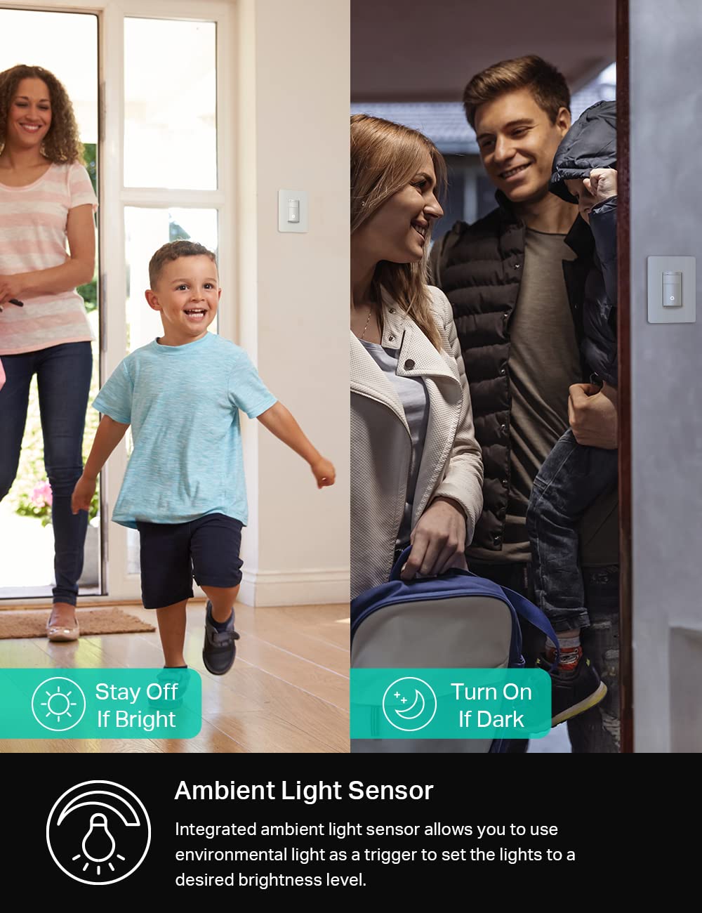 Kasa Smart Motion Sensor Switch, Dimmer Light Switch, Single Pole, Needs Neutral Wire, 2.4GHz Wi-Fi, Compatible with Alexa & Google Assistant, UL