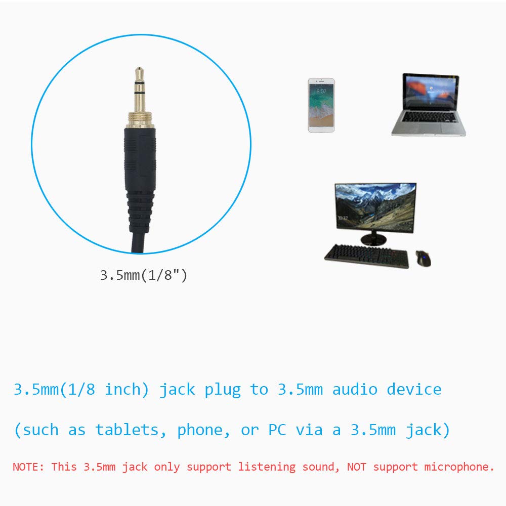 MJKOR Replacement Cable Compatible with Audio Technica ATH-M50x, ATH-M40x, ATH-M70x Headphones