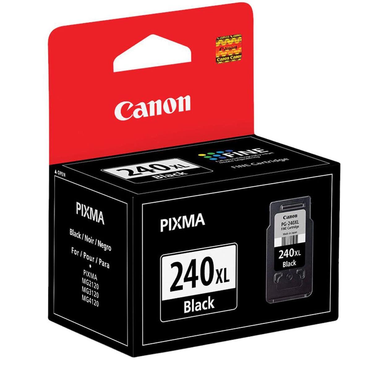 Canon 4 Pack PG-240XL Black Ink Cartridge for Select PIXMA MG, MX, TS Series Printers - 11 ml