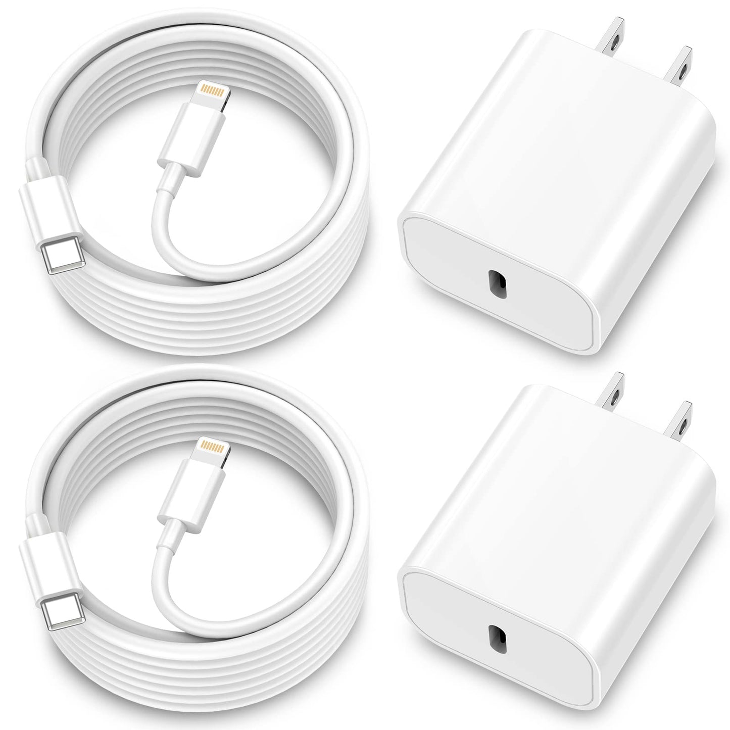 for iPhone Charger Fast Charging, MFi Certified USB C Wall Charger with 2Pack 6FT USB C to Lightning Cable, for iPhone Cable Fast Charging Compatible…
