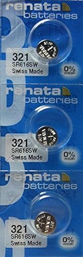Renata Watch Battery 321 0%Hg Mercury Free X 3