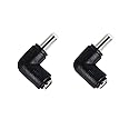SHANFEILU DC Power Connector Adapter 90 Degree Angle DC5.5 x 2.5mm Male Plug to 5.5x2.1mm Female Jack Adapter Coupler DC 5521 Female to 5525 Male