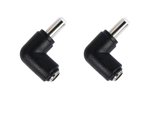 SHANFEILU DC Power Connector Adapter 90 Degree Angle DC5.5 x 2.5mm Male Plug to 5.5x2.1mm Female Jack Adapter Coupler DC 5521 Female to 5525 Male