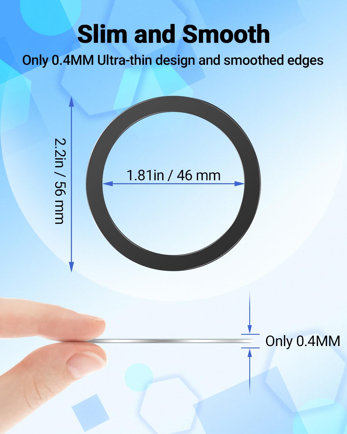 for MagSafe Sticker,4 PCS,Ultra-Thin(0.4mm) Metal Ring for Kindle/Pop Socket Magnetic Wallet Grip Wireless Charger Case Car Mount,Compatible