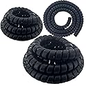 3PCS Spiral Wrap Cable Protector 1.25+1.58+2in OD x 10ft Pre-Cut Lengths Safe Hose Protector to Avoid Wear Extend Life for Hydraulic Pneumatic Hose