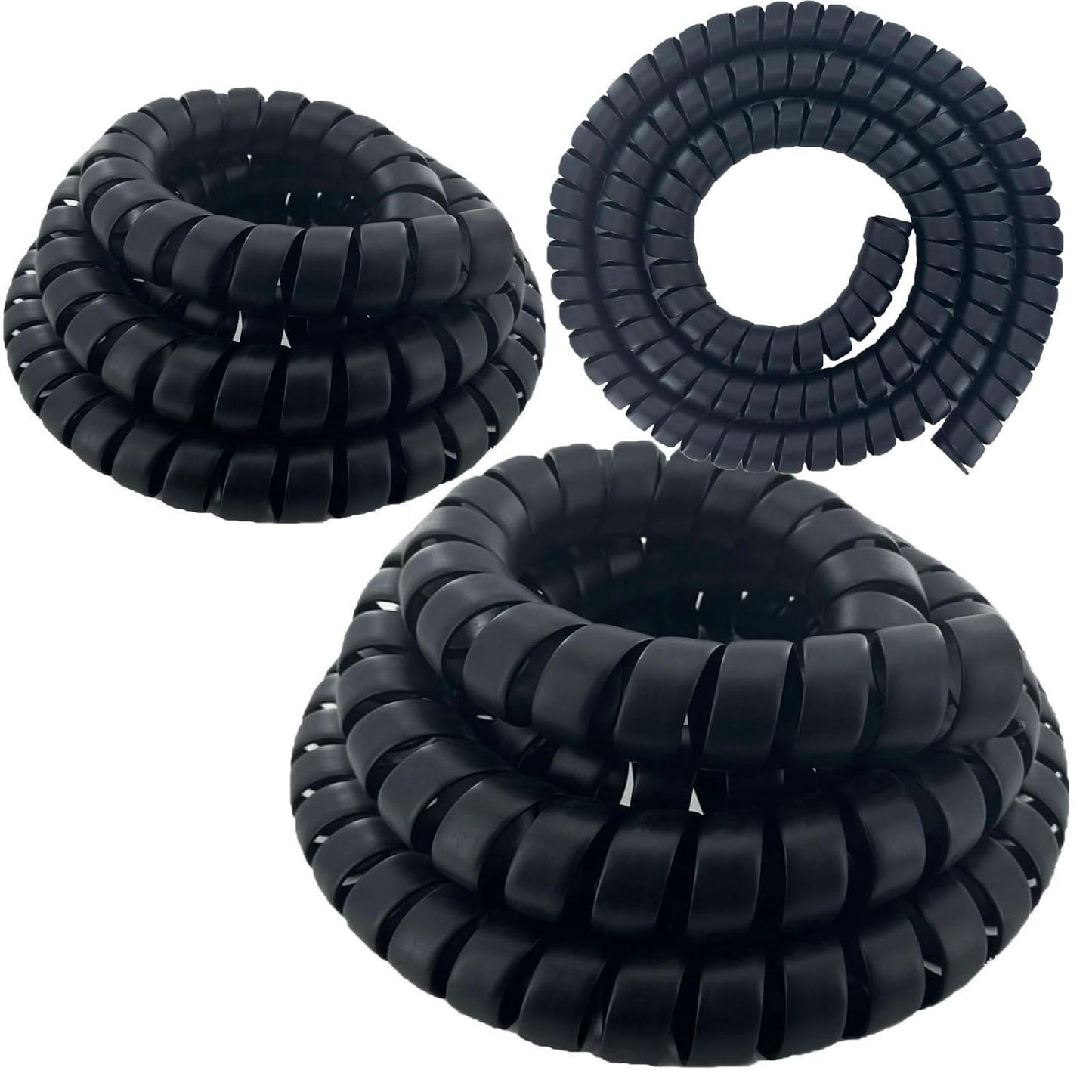 3PCS Spiral Wrap Cable Protector 1.25+1.58+2in OD x 10ft Pre-Cut Lengths Safe Hose Protector to Avoid Wear Extend Life for Hydraulic Pneumatic Hose